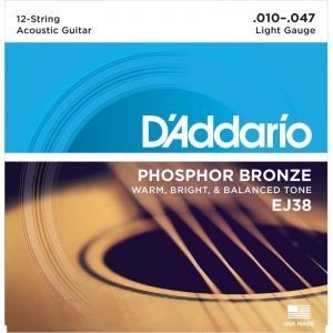 D&acute;Addario EJ38 Light (10-47). Ac&uacute;stica 12 cuerdas