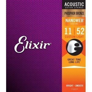 Elixir Nanoweb 11-52. Cuerdas guitarra ac&uacute;stica