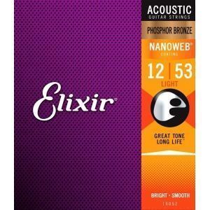 Elixir Nanoweb 12-53. Cuerdas guitarra ac&uacute;stica