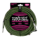Cable Ernie Ball Trenzado EB6077 Verde/Negro 3m