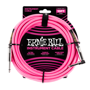 Cable Ernie Ball Trenzado EB6078 Rosa Neon 3m