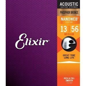 Elixir Nanoweb 13-56. Cuerdas guitarra ac&uacute;stica